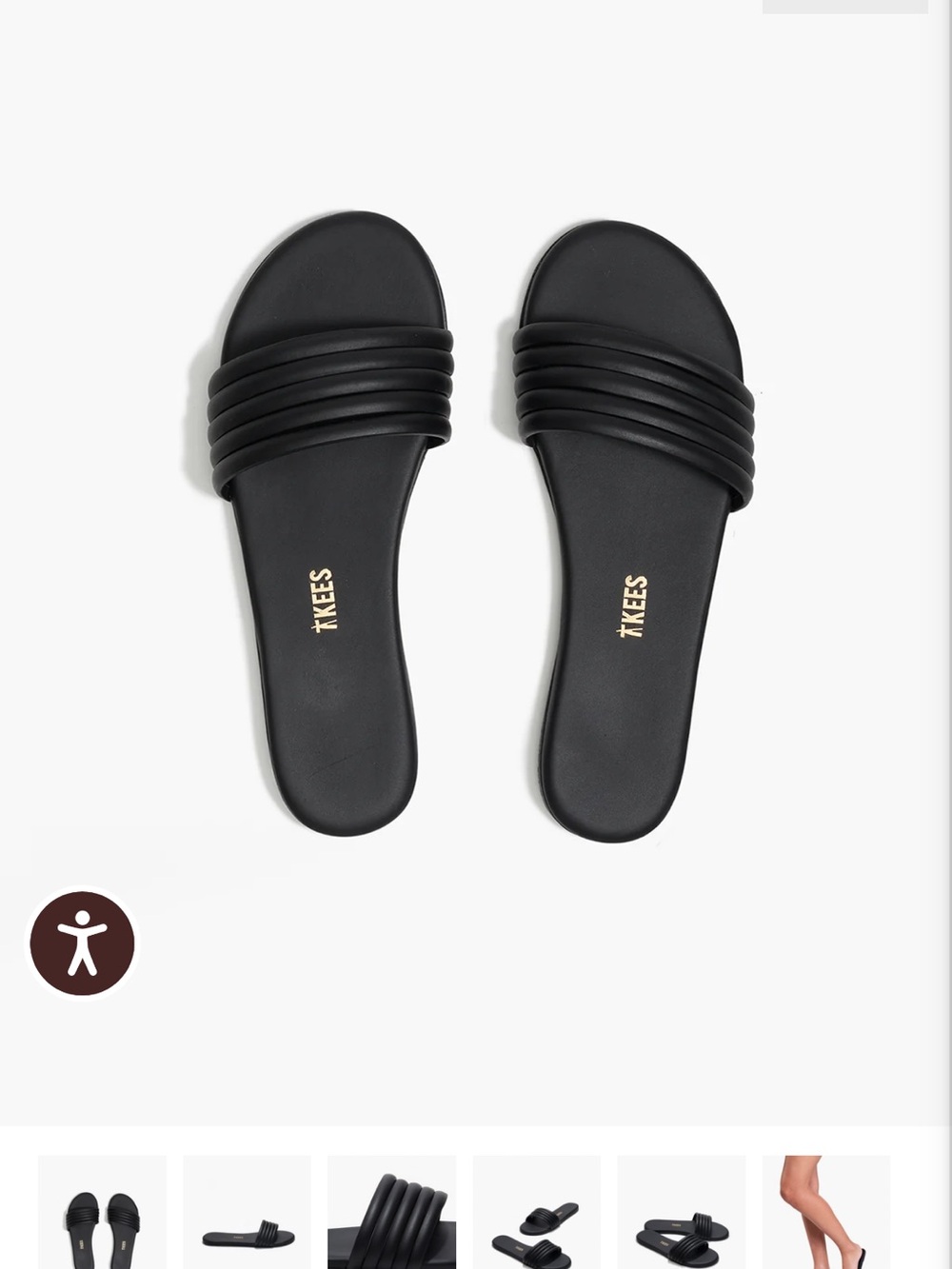TKEES Black Serena Slide Sandals